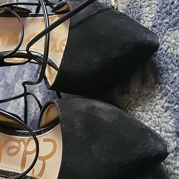 Sam Edelman black lace up stilettos size 6.5 excellent condition - Picture 6 of 7